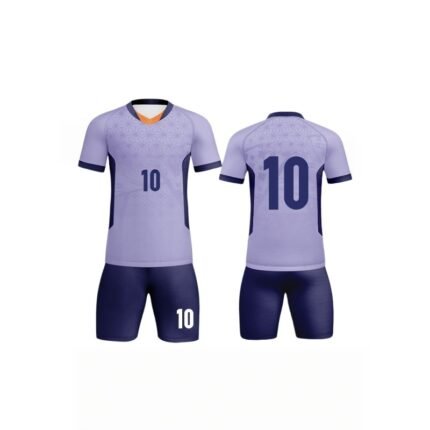 Lavender Dark-Blue Patterned Soccer Uniform Set