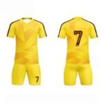 Yellow Geometric Print Complete Soccer Jersey Set