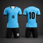 Light Blue Black Patterned Complete Soccer Jersey Set - Image 4