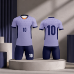 Lavender Dark-Blue Patterned Soccer Uniform Set - Image 2