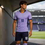 Lavender Dark-Blue Patterned Soccer Uniform Set - Image 3