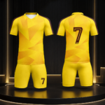 Yellow Geometric Print Complete Soccer Jersey Set - Image 2
