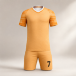 Orange Brush Stroke Design Complete Mens Soccer Uniform - Image 2