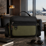 Green Black Contrast Multi-Pocket Men’s Crossbody Bag - Image 3