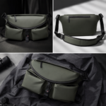 Dark Green Water Resistant Utility Messenger Crossbody Bag - Image 3