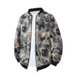 Vintage Cat Print Zip Up Mens Bomber Jacket