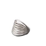 Silver Multi-Layer Open Band Statement Ring For Men
