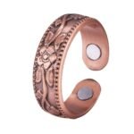 Vintage Floral Embossed Copper Tone Open Ring