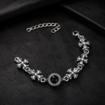 Vintage Cross Link Black Stone Mens Chain Bracelet - Image 3