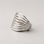 Silver Multi-Layer Open Band Statement Ring For Men - Image 3