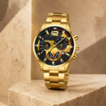Gold-Tone Multi-Dial Sport Men Wrist Watch - Image 2