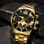 Gold-Tone Multi-Dial Sport Men Wrist Watch - Image 3