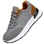 Grey Brown Mixed Panel Casual Men Sneakers