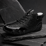 Black Glitter Patent Lace-Up Ankle Dance Sneakers - Image 4
