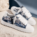 Men Blue Tie-Dye Print Low Top Casual Sneakers - Image 3