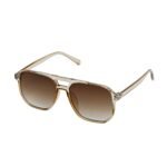 Transparent Brown Aviator Gradient Lens Mens Sunglasses