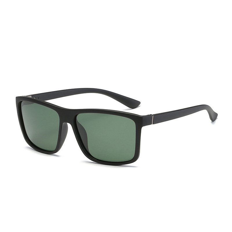 6-9.jpg Matte Black Square Frame Green Lens Sunglasses - Image 1
