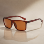 Tortoiseshell Rectangular Frame Brown Lens Men Sunglasses - Image 2