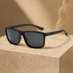 Matte Black Square Frame Outdoor Daily Mens Sunglasses - Image 2