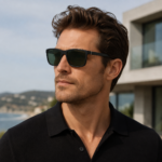 Matte Black Square Frame Green Lens Sunglasses - Image 4