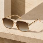 Transparent Brown Aviator Gradient Lens Mens Sunglasses - Image 2