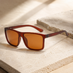 Tortoiseshell Rectangular Frame Brown Lens Men Sunglasses - Image 4