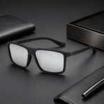 Black Square Frame Silver Mirror Lens Sunglasses - Image 3