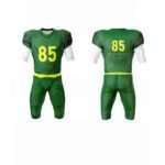 Green Yellow Numbered Complete American Football Uniform Set
