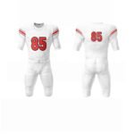 White Red Stripe Complete Game-Ready Football Uniform