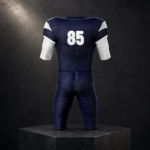Navy White Accent Complete Football Game Jersey Pant Uniform Set - Image 3