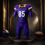 Navy White Accent Complete Football Game Jersey Pant Uniform Set - Image 3