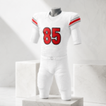 White Red Stripe Complete Game-Ready Football Uniform - Image 3