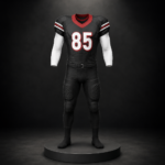 Black Red Trim Complete Mens Football Game Uniform - Image 2