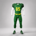 Green Yellow Numbered Complete American Football Uniform Set - Image 2