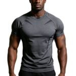 Grey Seam Detail Breathable Workout Short Sleeve Athletic Tee