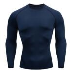 Navy Blue Long Sleeve Compression Athletic Base Layer Shirt