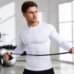 White Crew Neck Long Sleeve Compression Workout Top - Image 4