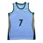 Light Blue Green Trim Stitched Number Athletic Basketball Jersey For Men