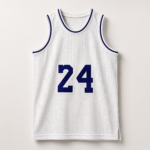 White Mesh Classic Number 24 Mens Basketball Jersey - Image 2
