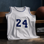 White Mesh Classic Number 24 Mens Basketball Jersey - Image 3