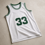 White Green Trim Classic Mesh Sleeveless Basketball Jersey - Image 4