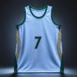 Light Blue Green Trim Stitched Number Athletic Basketball Jersey For Men - Image 2