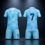 Light Blue Geometric Print Soccer Uniform Set - Image 2